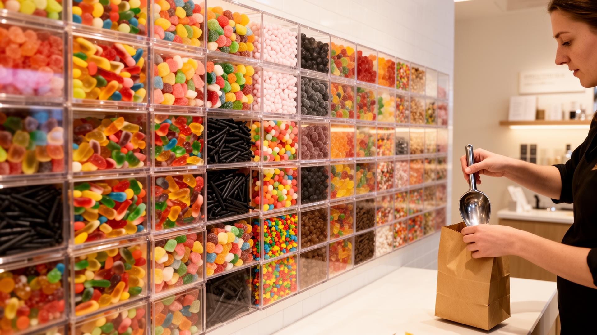 Swedish candy wall — godisvägg